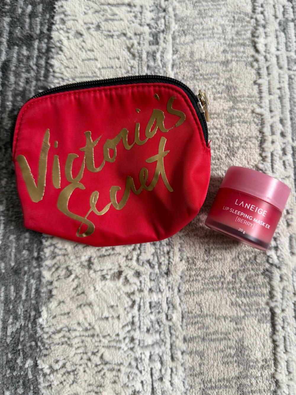 Victoria's Secret Red Pouch with Laneige lip mask!